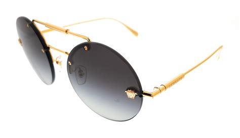 versace ve2244|Versace VE 2244 10028G Gold Metal Round Sunglasses Grey .